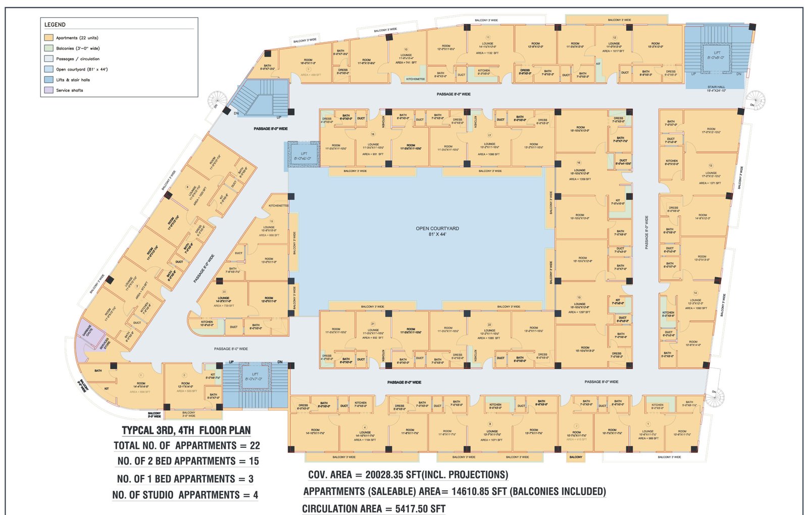 3rd & 4th Floor Residential Plan