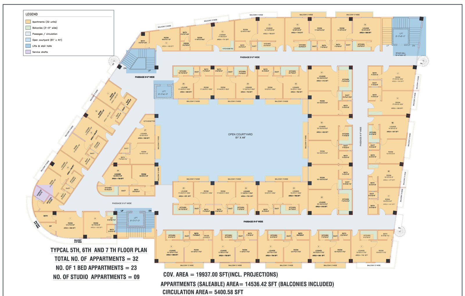 5th-7th Floor Residential Plan